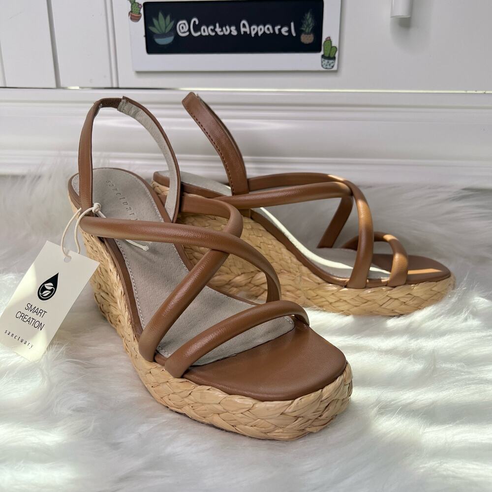 Sanctuary Brown Wedge Sandals